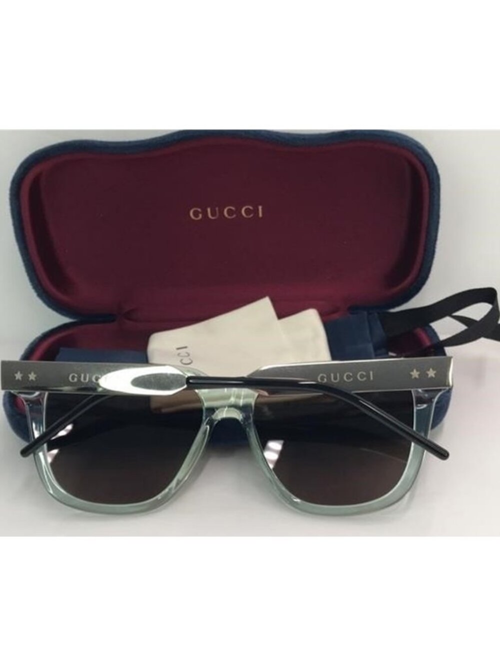 Gucci GG0976S 002 in injected material , in green rectangular/square Sunglasses - Picture 3 of 12